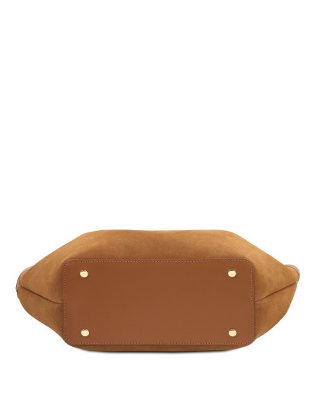 Soleil Suede leather shopping bag