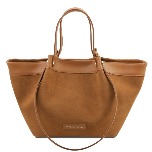 Soleil Suede leather shopping bag