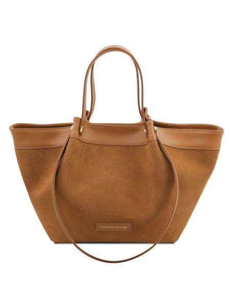 Soleil Suede leather shopping bag