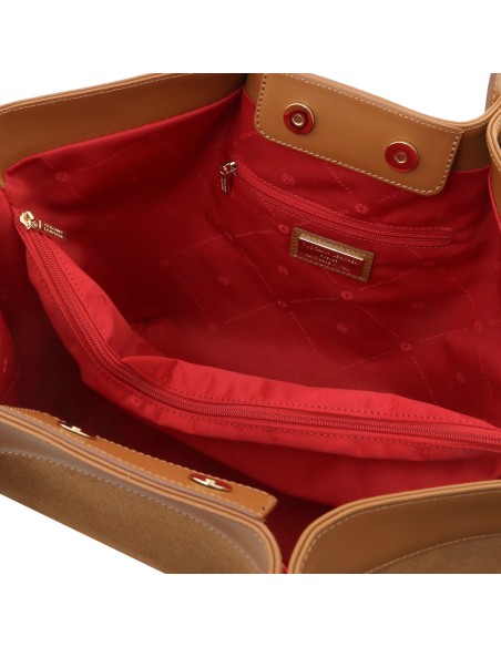 Soleil Suede leather shopping bag
