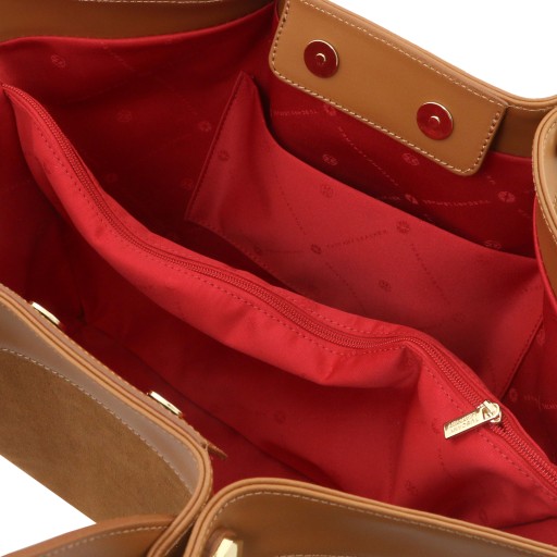 Soleil Suede leather shopping bag