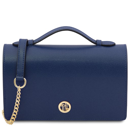 Opera Clutch aus Leder mit Schulterkette
