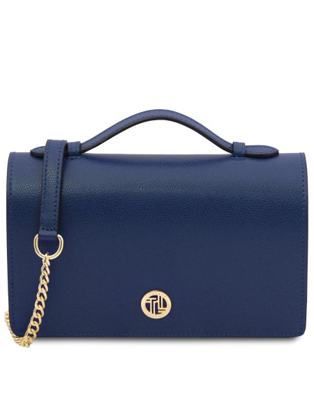 Opera Leather clutch with chain strap