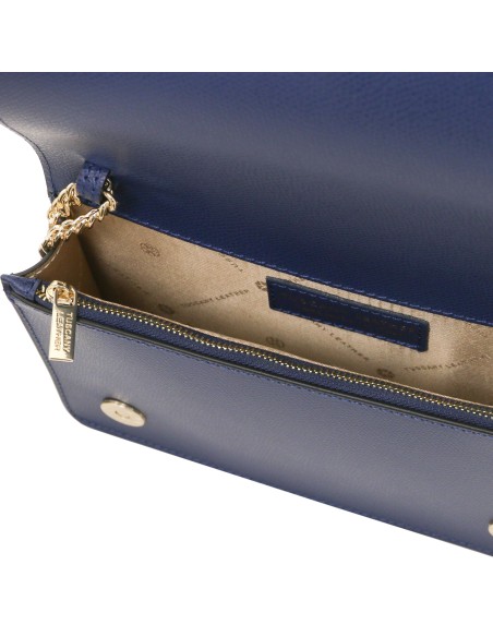Opera Clutch aus Leder mit Schulterkette