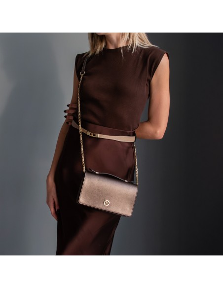Opera Leather clutch with chain strap